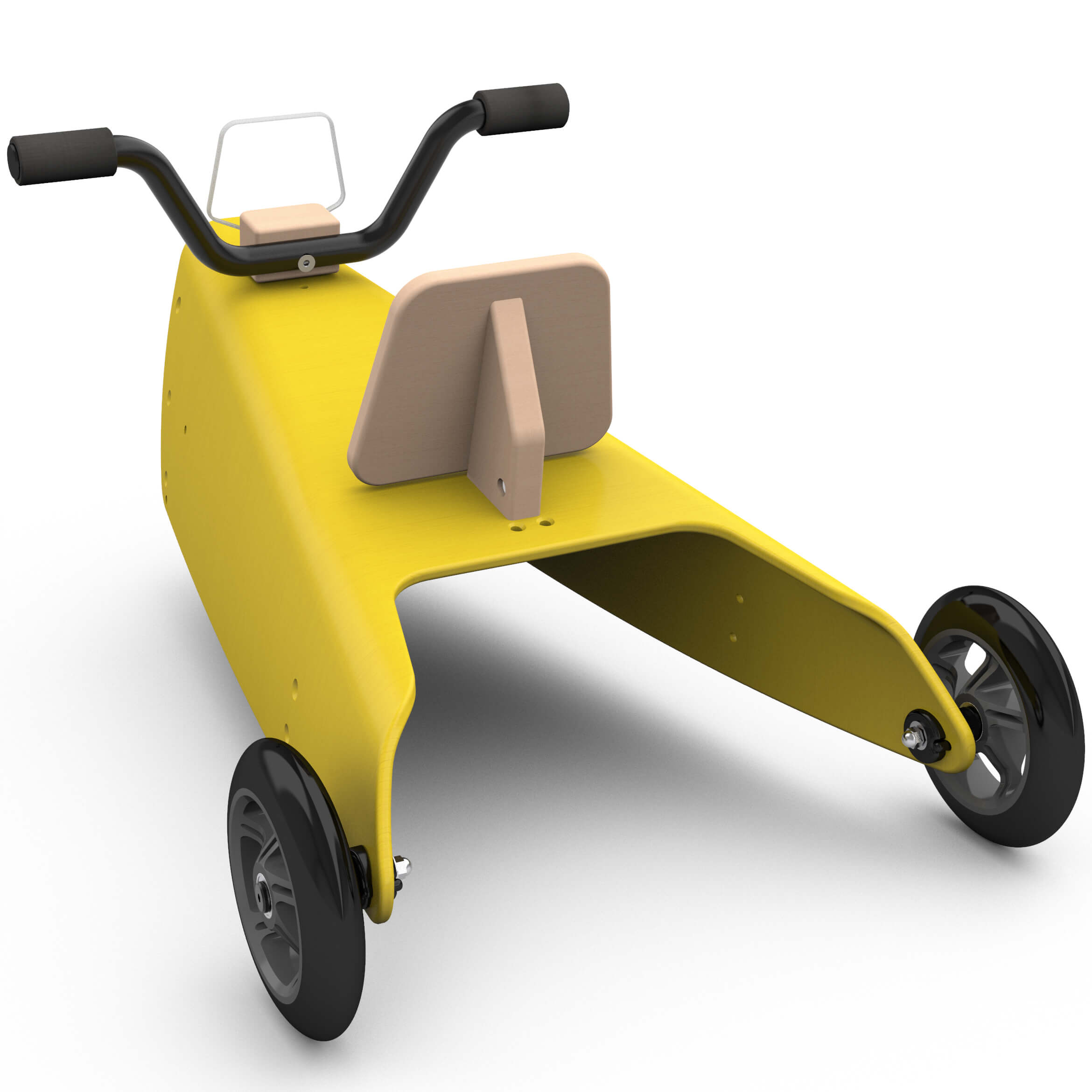 Porteur moto en bois -  Fabriqué en France - Jaune 4