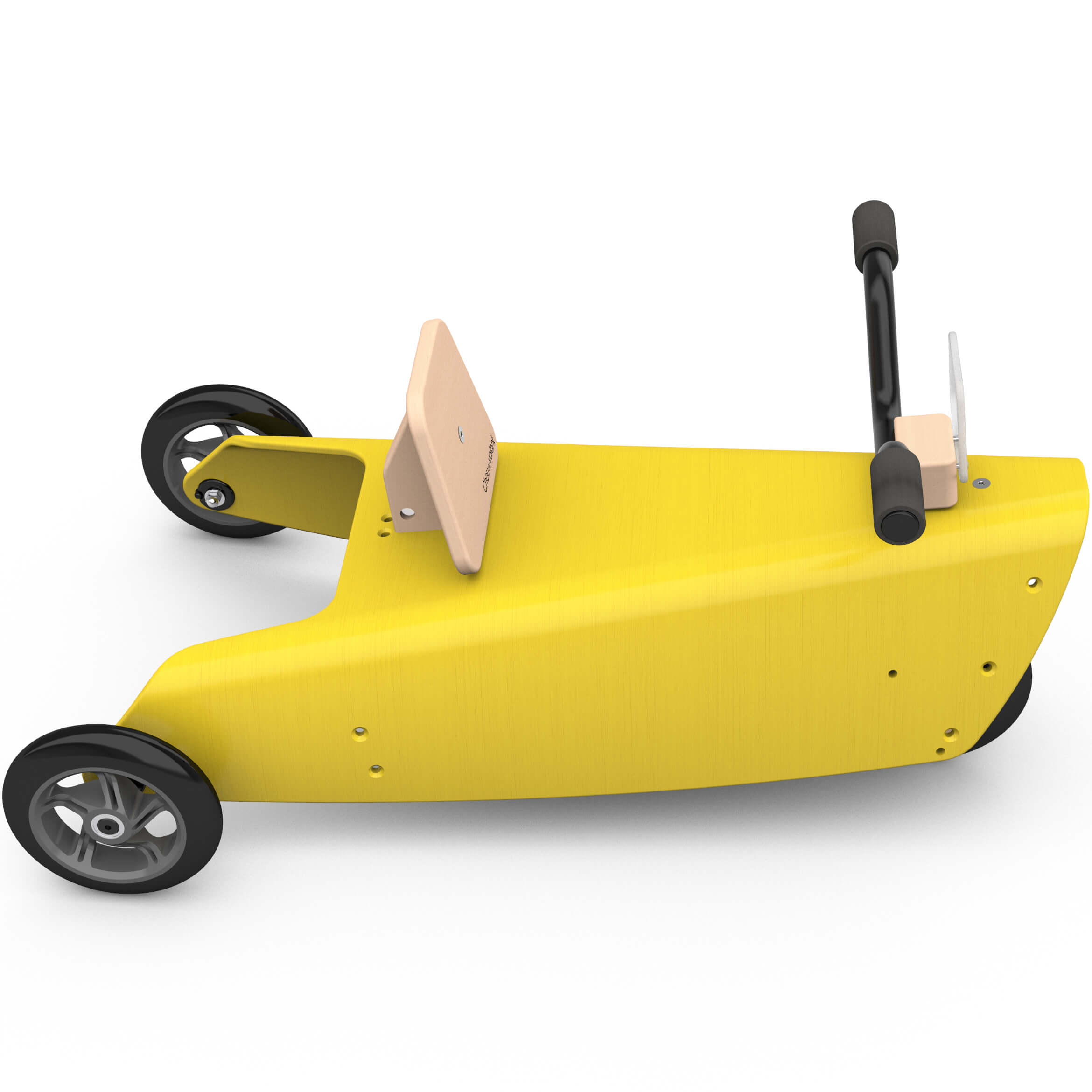 Porteur moto en bois -  Fabriqué en France - Jaune 5