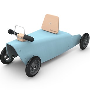 Porteur voiture en bois - Fabriqué en France - Bleu