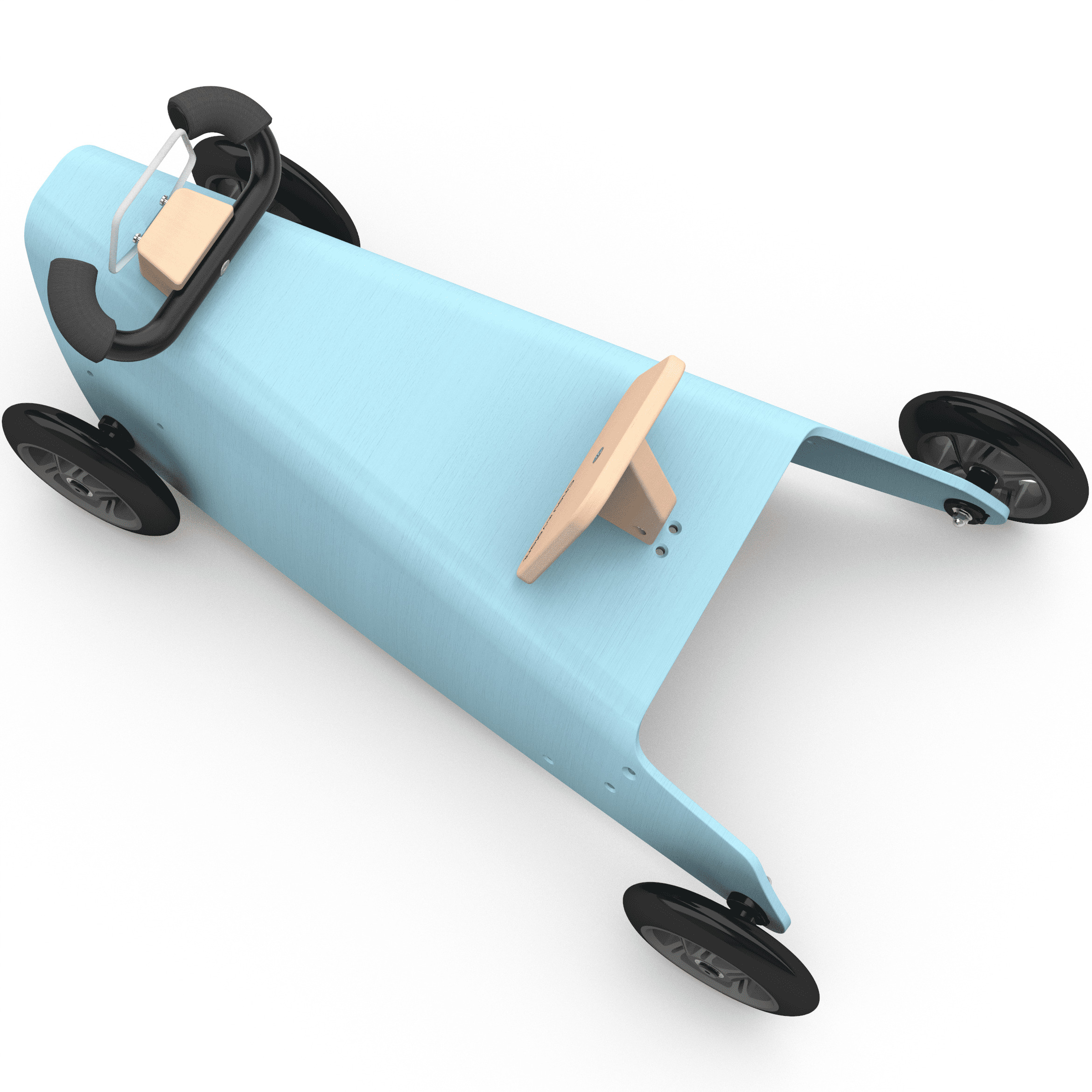 Porteur voiture en bois - Fabriqué en France - Bleu 6