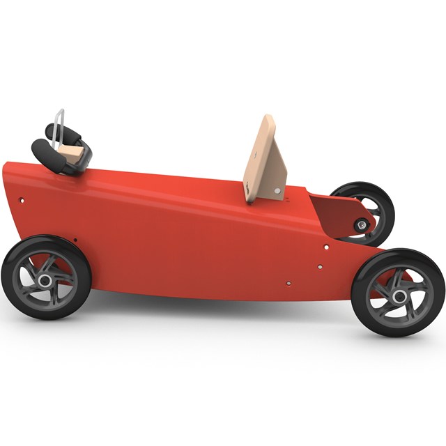 Porteur voiture en bois - Fabriqué en France - Rouge 3