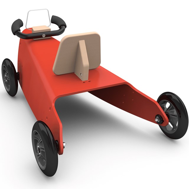 Porteur voiture en bois - Fabriqué en France - Rouge 4