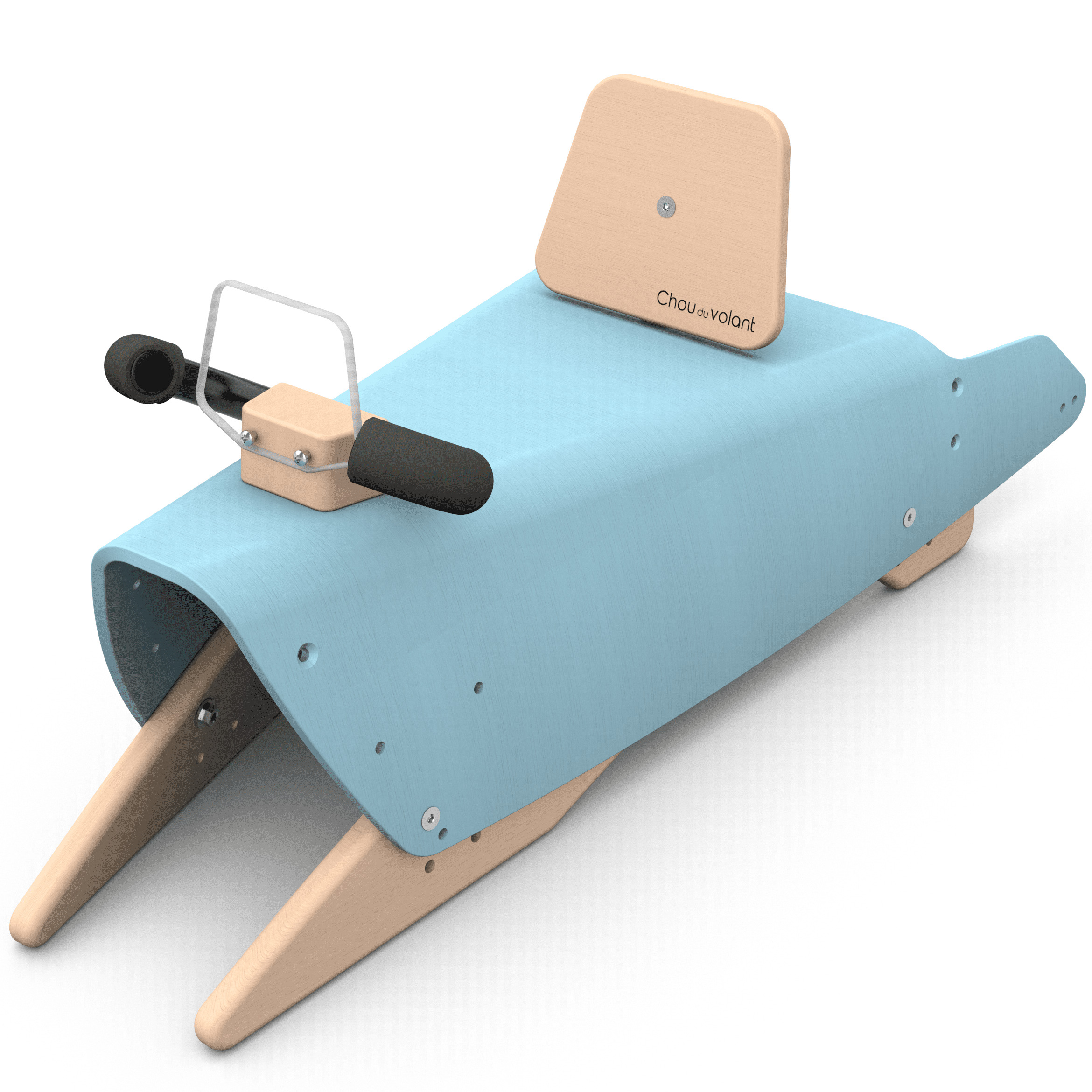 Voiture à bascule en bois - Fabriquée en France - Bleu 2