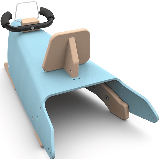 Voiture à bascule en bois - Fabriquée en France - Bleu 4