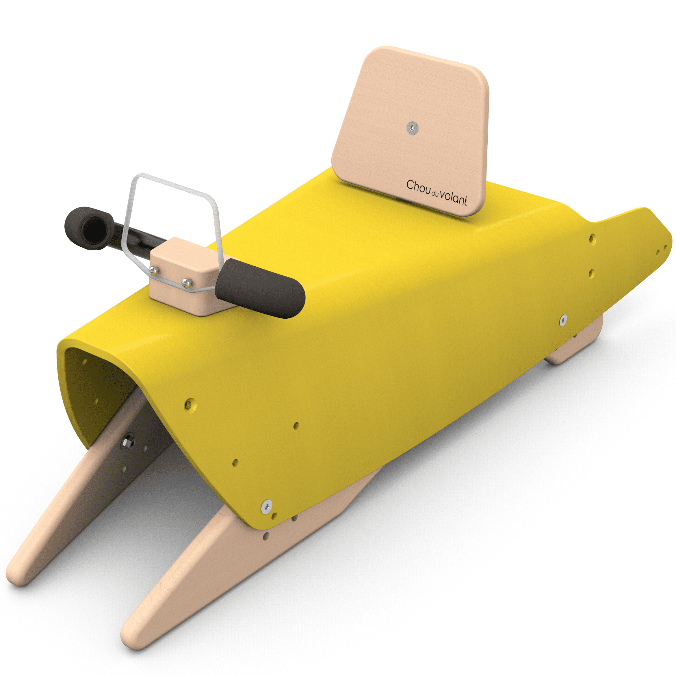 Voiture à bascule en bois - Fabriquée en France - Jaune 2