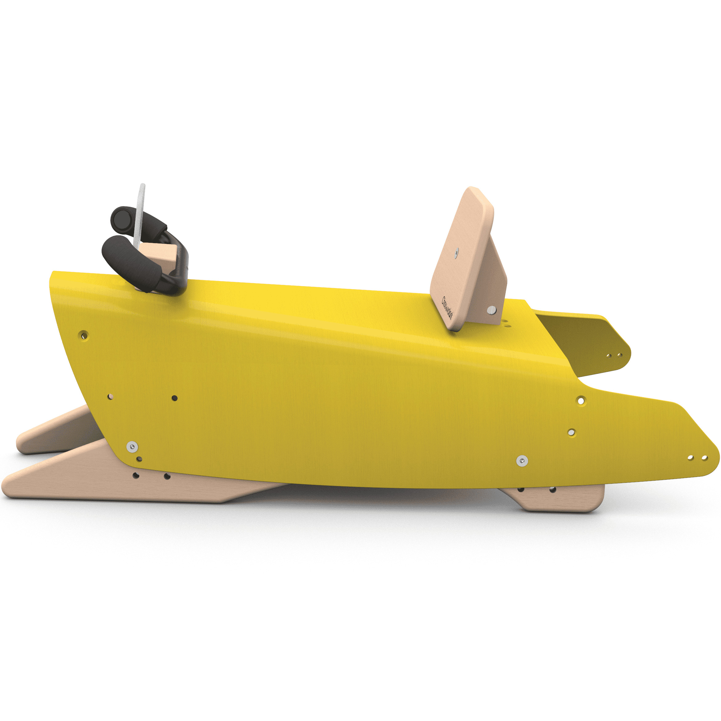 Voiture à bascule en bois - Fabriquée en France - Jaune 3