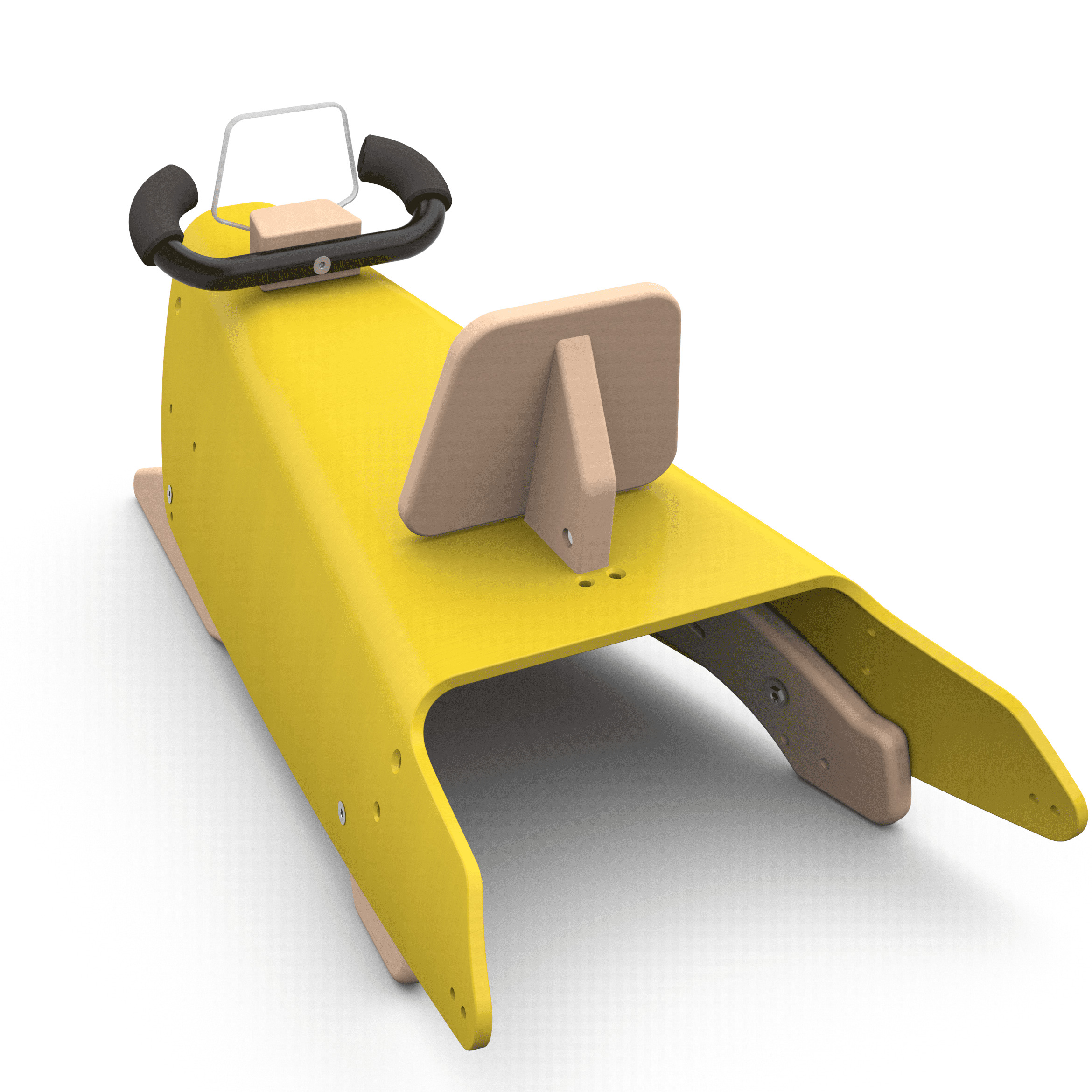 Voiture à bascule en bois - Fabriquée en France - Jaune 4